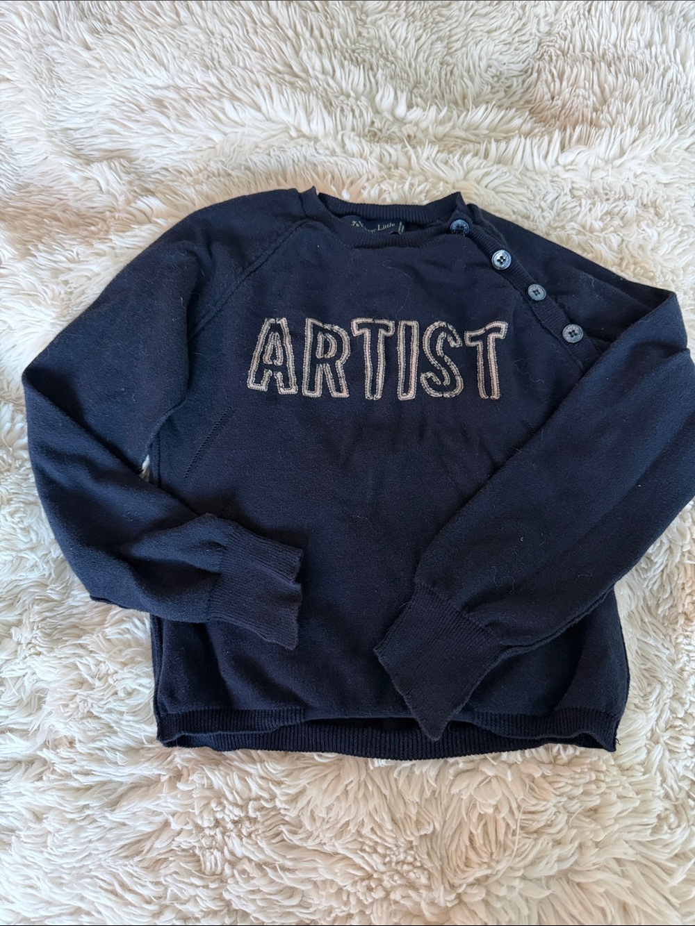 Unisex Zadig & Voltaire Navy Sweater with Contrasting 'ARTIST' Stitching